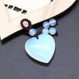 Sand Stone Love Heart Pendant for Necklace Keychain Making