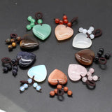 Sand Stone Love Heart Pendant for Necklace Keychain Making