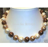 12 MM SEA SHELL PEARL BEADS NECKLACE 18''