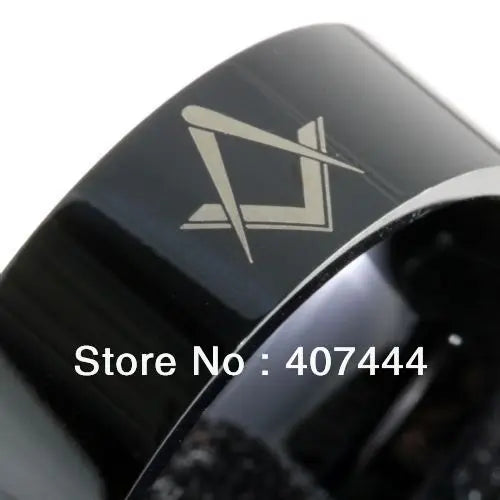 8MM MASONIC Pipe Men's Tungsten Ring SIZE 6-13