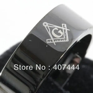 8MM MASONIC Tungsten Carbide Ring SIZE 6-13