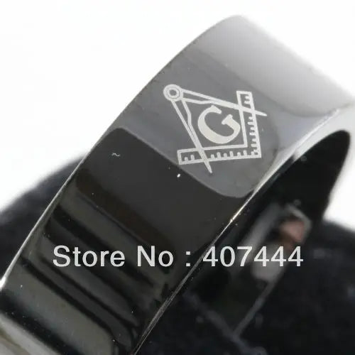 8MM MASONIC Tungsten Carbide Ring SIZE 6-13