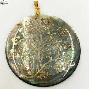 Mother of Pearl Shell Heart Pendant Bead WFH587