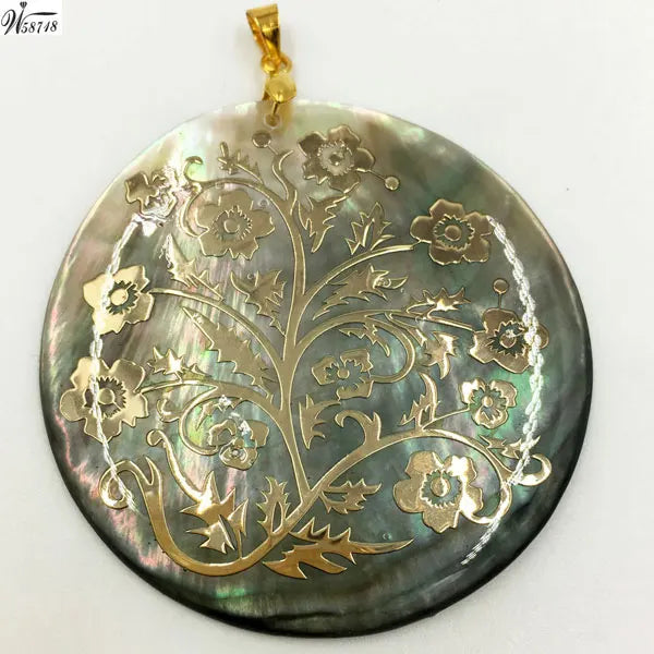 Mother of Pearl Shell Heart Pendant Bead WFH587