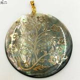 Mother of Pearl Shell Heart Pendant Bead WFH587