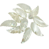 Mother of Pearl Shell Leaf Pendant Bead 10 pcs C8272