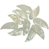 Mother of Pearl Shell Leaf Pendant Bead 10 pcs C8272