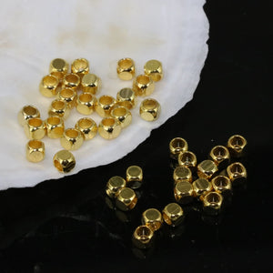 30pcs 4mm Gold Cube Square Shape Spacers Beads for Jewelry Findings