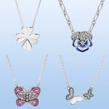 Lucky Four-Leaf Clover Chain Necklace Choker Pendant 925 Silver