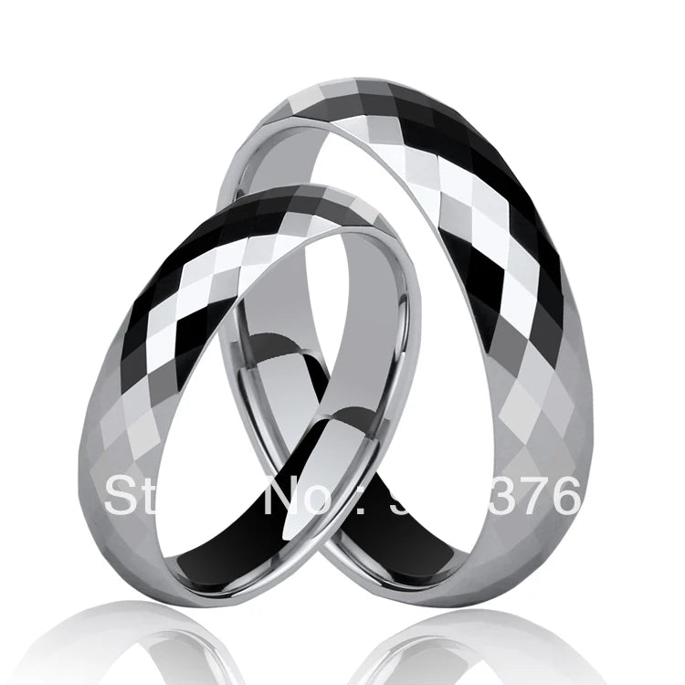 Tungsten Cross Wedding Rings Set Size 4-12.5 Couple Rings