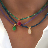 Evil Eye Pendant Red Coral Bead Necklace