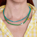 Evil Eye Pendant Red Coral Bead Necklace