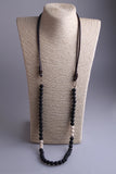 Natural Stones Antique Bronze Plated Link Bead Necklace