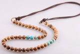 Natural Stones Antique Bronze Plated Link Bead Necklace