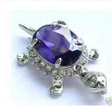 Purple Zircon Long Life Tortoise Pendant