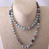 Knotted Beads Halsband Frosted Amazonite Stones Necklace