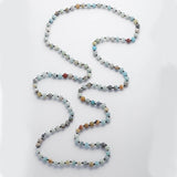 Knotted Beads Halsband Frosted Amazonite Stones Necklace