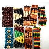 Mixed Colors Wooden Beaded Bracelets, Set of 5, Free Shipping