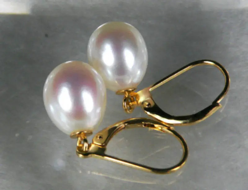 AAA+ 8*10mm Drop Akoya Pearl Dangle Earrings