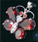 Red Crystal Butterfly Pendant Necklace