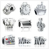 Silver Music Car Piano Camera Charm for DIY Jewelry
