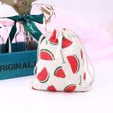 Red Watermelon Cotton Drawstring Bags 5pcs Lot