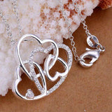 Stunning Silver Plated Necklace with Crystal Pendant