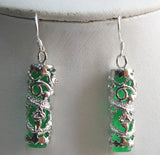Unique Green Jade Dragon Earring