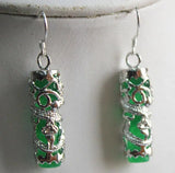Unique Green Jade Dragon Earring
