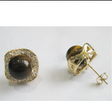 Tiger Eye Jade & Crystal Women's Earring