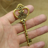 Vintage Large Crown Key Charms Zinc Alloy 10pcs