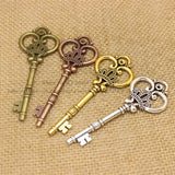 Vintage Large Crown Key Charms Zinc Alloy 10pcs