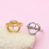 Adjustable Ring Mountings for Pearls Crystal Agate