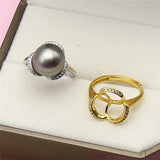 Adjustable Ring Mountings for Pearls Crystal Agate