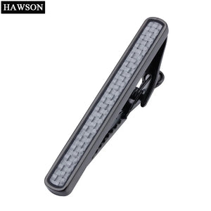 Gun Plated Carbon Fiber Tie Clip High Clasp Skinny Tie Bar