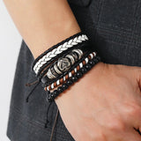 Ace of Spades Leather Bracelet Set for Men and Women