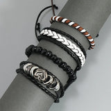 Ace of Spades Leather Bracelet Set for Men and Women