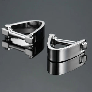 Copper Cuff Links for Men, Silver Cufflinks, Wedding Gift