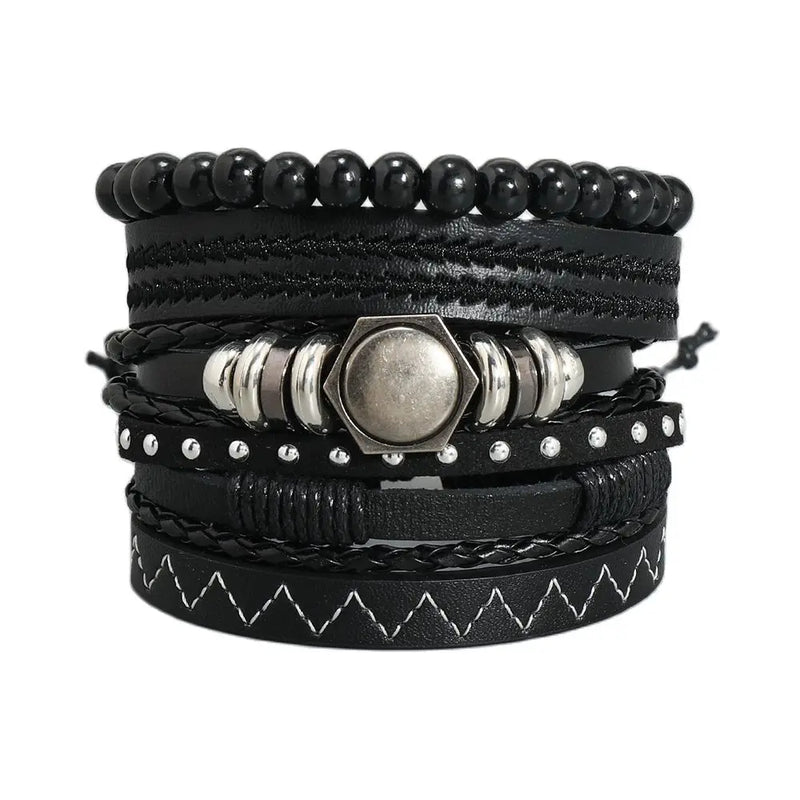 5-Piece DIY Leather Bracelet Set - Europe & US Style