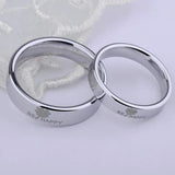 Happy Clover Engraved Tungsten Ring Set, Size 4-12