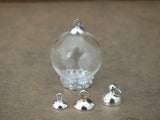 Glass Globe Round Ball Pendant Silver Plated Cap Necklace