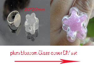 20sets Flower Glass Bubble & Ring Set - 20*20mm
