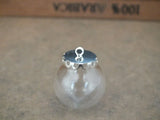 Clear Glass Globe Vial Pendant with Flower Cap - DIY Jewelry