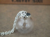 Clear Glass Globe Vial Pendant with Flower Cap - DIY Jewelry