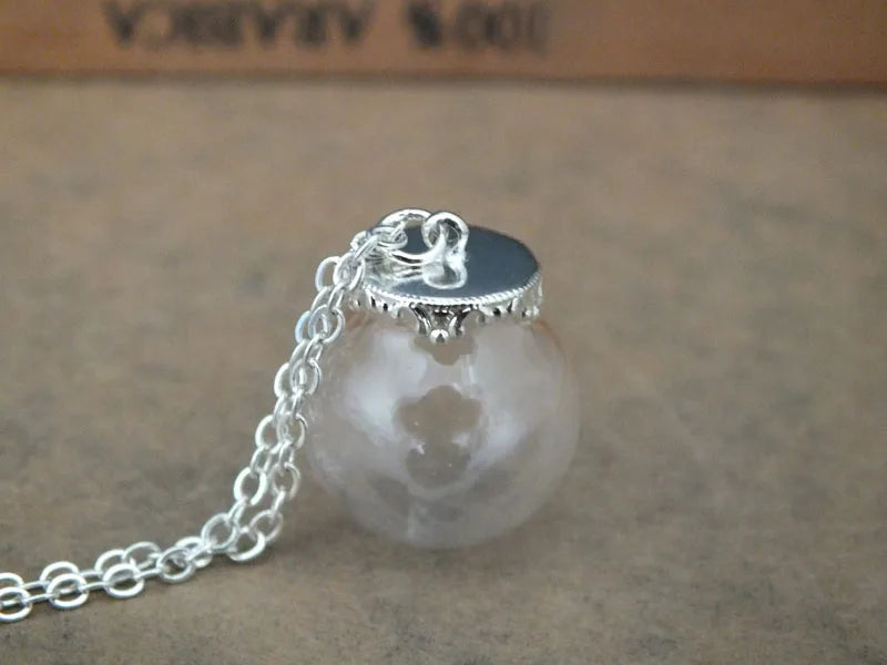 DIY Glass Globe Pendant with 20x12mm base and chain