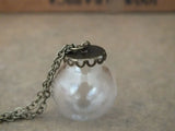 Glass Globe Base Set Glass Vial Pendant with Chain