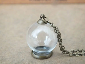 Glass Globe Ball Pendant Necklace with Chain
