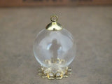 Glass Globe Flower Base Pendant Necklace
