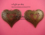 35mmx40mm Bronze Heart Pendant for Jewelry Making