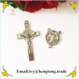 30 Sets Plated Silver Religious Rosary Parts & Pendants